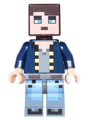 min041 - Minecraft Skin 8 - Pixelated, Dark Blue Jacket and Bright Light Blue and Sand Blue Legs