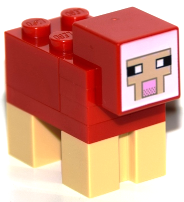 minesheep05 - Minecraft Sheep, Red - Brick Built