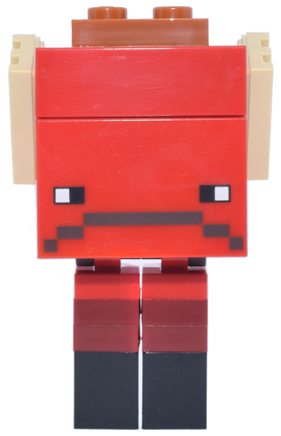 minestrider02 - Minecraft Strider (Dark Red Plate 1 x 3, Yellow Round Plates 1 x 1 with Open Stud) - Brick Built