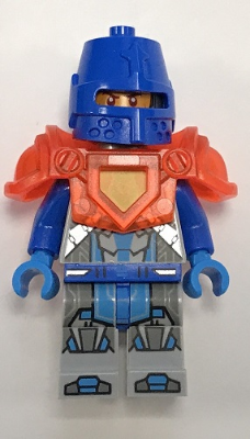 nex122 - Royal Soldier / King's Guard - Blue Helmet with Eye Slit, Trans-Neon Orange Armor