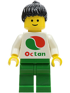 oct009 - Octan - White Logo, Green Legs, Black Ponytail Hair