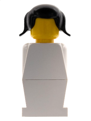 old021 - LEGOLAND - White Torso, White Legs, Black Pigtails Hair