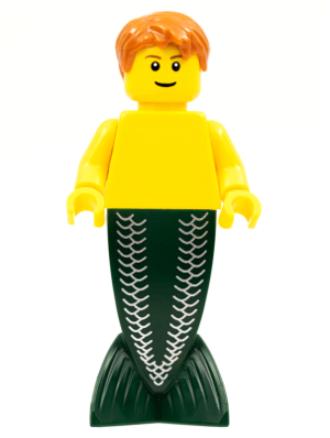 pi140b - Merman - Dark Orange Hair, Reddish Brown Eyebrows