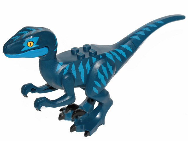 raptor11 - Dinosaur Raptor / Velociraptor with Blue Markings and Blue Eye Patch
