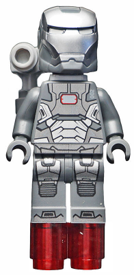 sh0066 - War Machine - Dark Bluish Gray and Silver Armor with Backpack