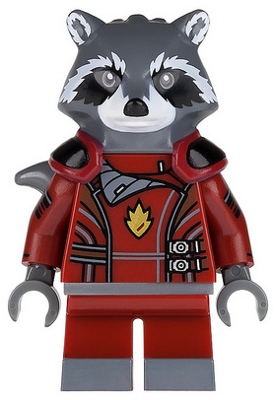 sh0090 - Rocket Raccoon - Dark Red Outfit, Dark Bluish Gray Head