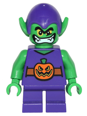 sh0249 - Green Goblin - Bright Green Skin, Dark Purple Outfit, Short Legs
