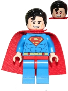 sh0300 - Superman - Blue Suit, Spongy Cape, Hair with Front Curl, Open Mouth / Red Eyes