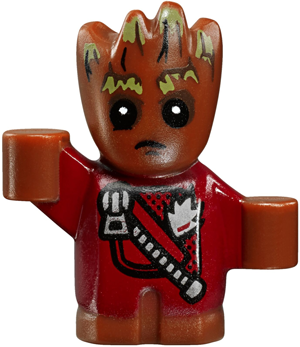 sh0381 - Groot - Baby, Reddish Brown with Dark Red Outfit