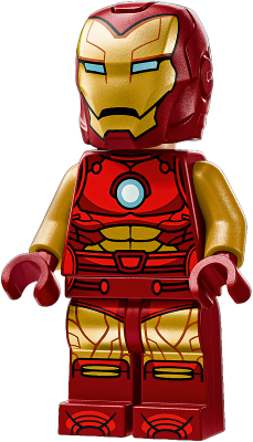 sh1008 - Iron Man - Dark Red and Gold Armor, Round Arc Reactor, Pearl Gold Arms, Helmet with Visor