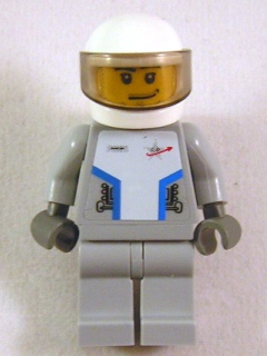 sp086s - Star Justice Astronaut 1 - with Torso Sticker (Silver Badge), Smirk and Stubble Beard