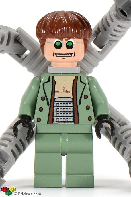 spd015 - Dr. Octopus (Otto Octavius) / Doc Ock, Sand Green Jacket, Sand Green Legs, Thin Toothy Smile - With Arms