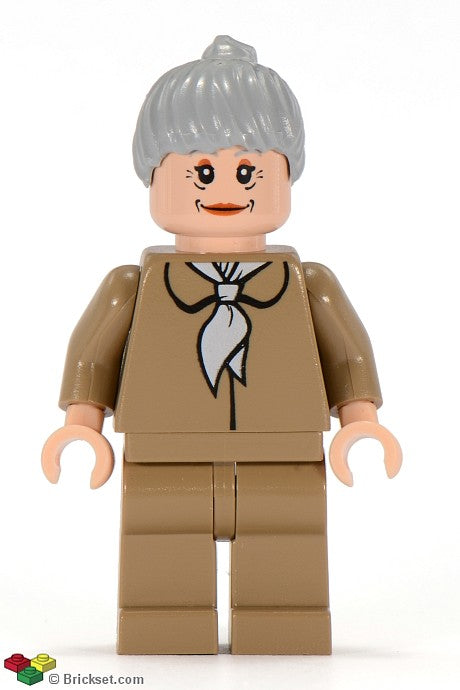 spd024 - Aunt May, Dark Tan Blouse, Dark Tan Legs, Light Bluish Gray Ponytail Hair