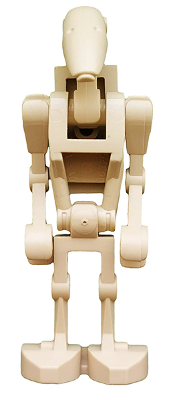 sw0001a - Battle Droid - Tan, Angled Arms, 1 x 2 Plate on Back