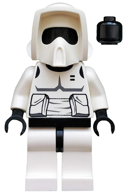 sw0005a - Imperial Scout Trooper - Plain Black Head, Dark Bluish Gray Torso Print