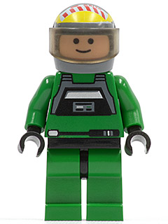 sw0031a - Rebel Pilot A-wing - Light Nougat Head, Trans-Brown Visor, Green Jumpsuit