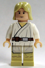 sw0176 - Luke Skywalker - Tatooine, Light Nougat, Long Hair, White Tunic, Tan Legs