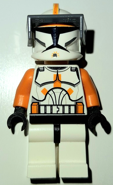 sw0341 - Clone Trooper Commander Cody, 212th Attack Battalion (Phase 1) - Dark Bluish Gray Visor, Large Eyes