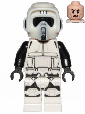 sw1007 - Imperial Scout Trooper - Male Dual Molded Helmet Light Nougat Head Scowl