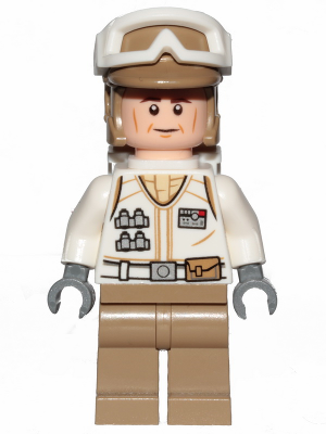sw1026 - Hoth Rebel Trooper White Uniform, Dark Tan Legs, Backpack (Cheek Lines)