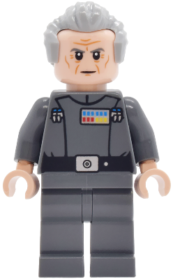sw1471 - Grand Moff Wilhuff Tarkin - Dark Bluish Gray Uniform, Swept Back Hair, Dark Bluish Gray Eyebrows