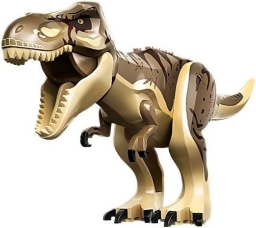 trex11 - Dinosaur Tyrannosaurus rex with Dark Tan Back, Dark Brown Markings and Scars