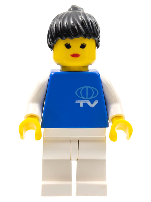 trn017 - TV Logo Small Pattern, White Legs, Black Ponytail Hair