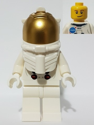 twn373 - NASA Apollo 11 Astronaut - Male with White Torso with NASA Logo and Lopsided Smile