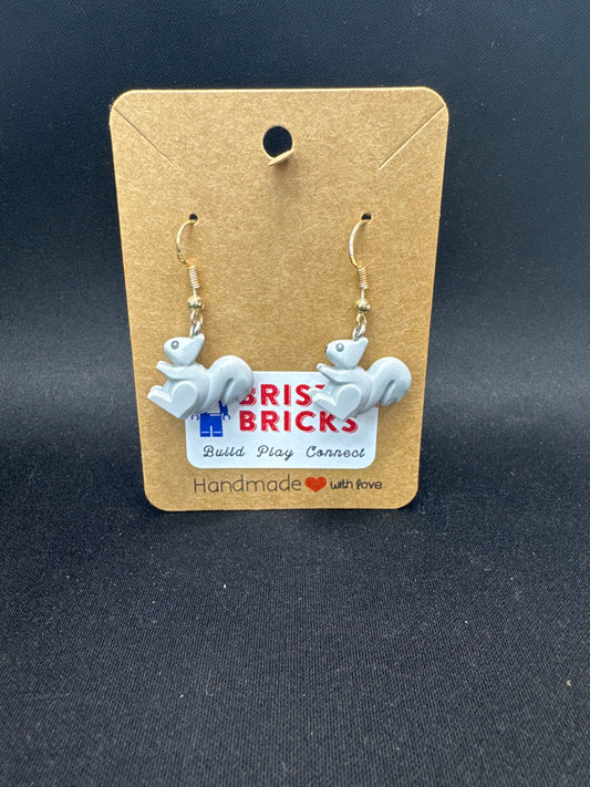 A114 - Gray Squirrel Earrings