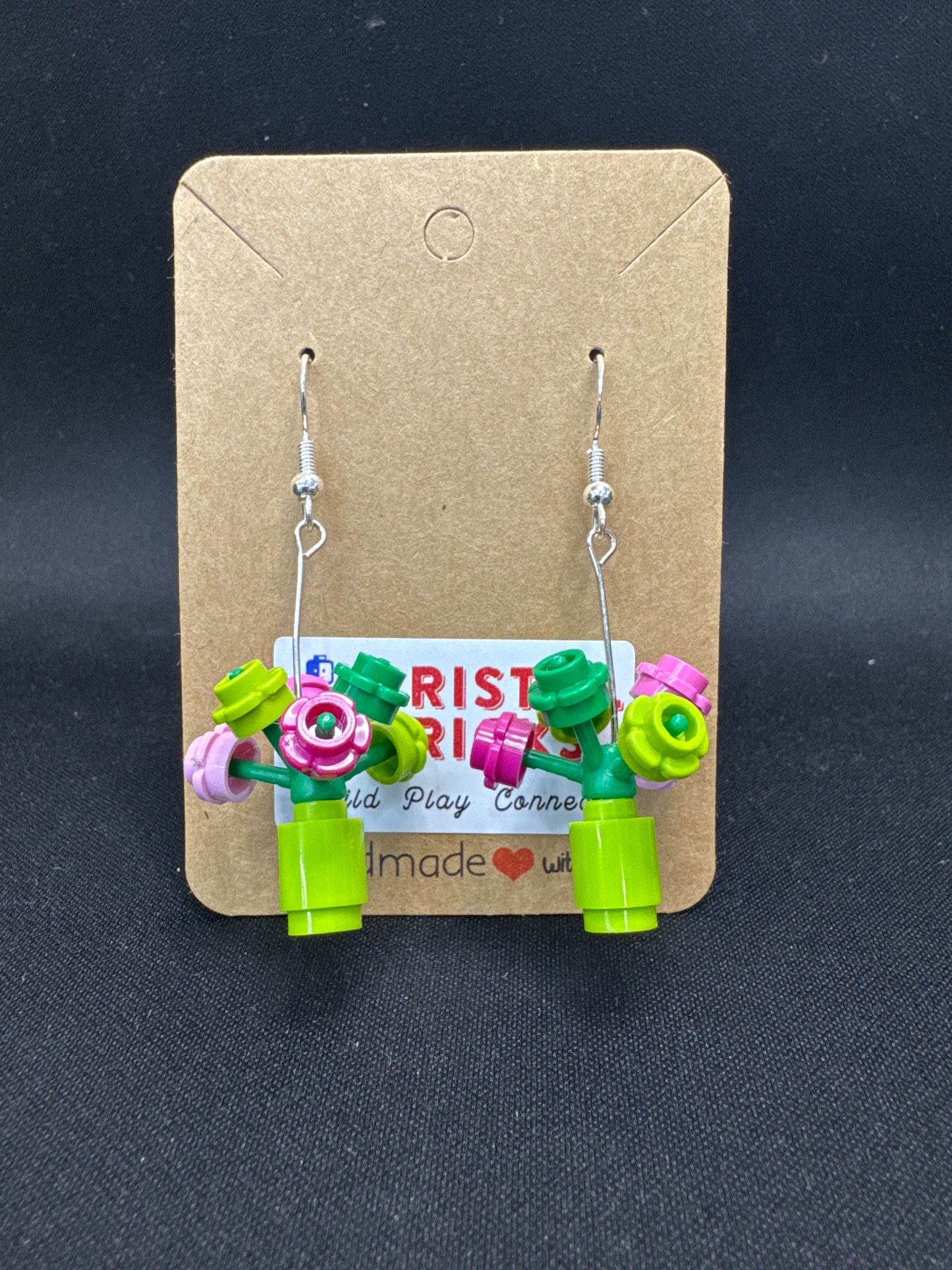 A154 - Flower Pot Earrings, Lg.