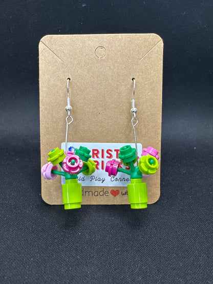 A154 - Flower Pot Earrings, Lg.