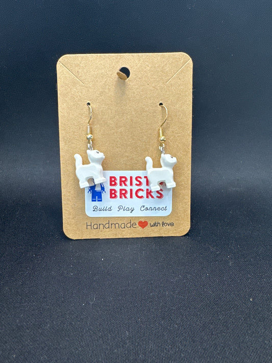 A148 - Small White Cat Earrings