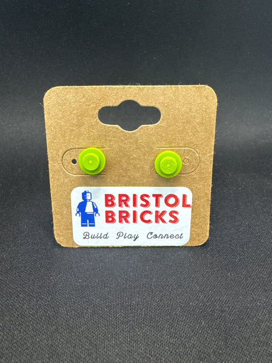 A037 - Stud Earrings, Lime Green