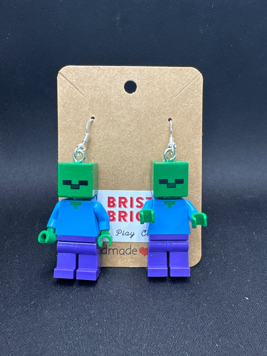 A163 - Minecraft Zombie Earrings
