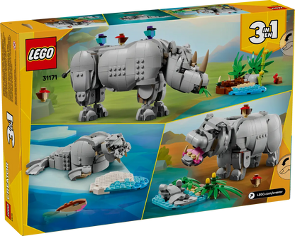 31171 - Wild Animals: Majestic Rhino with Birds - ND
