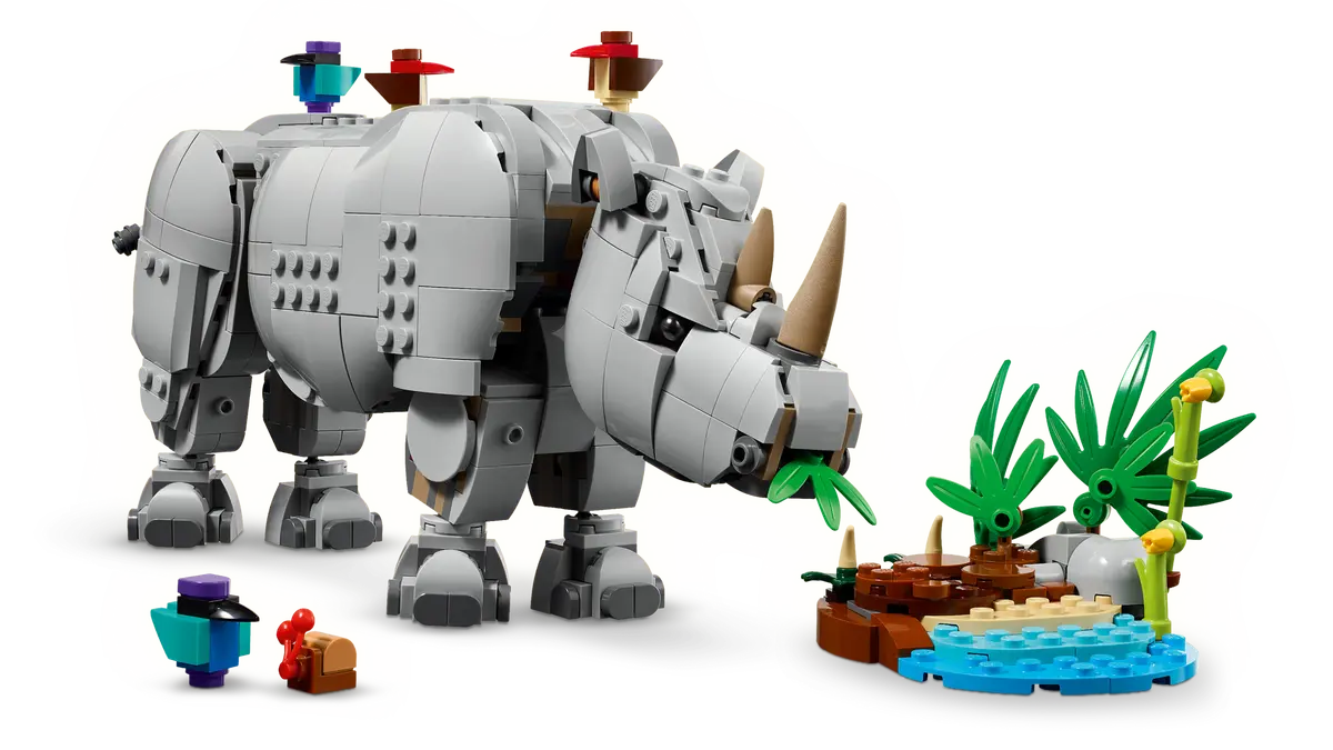 31171 - Wild Animals: Majestic Rhino with Birds - ND
