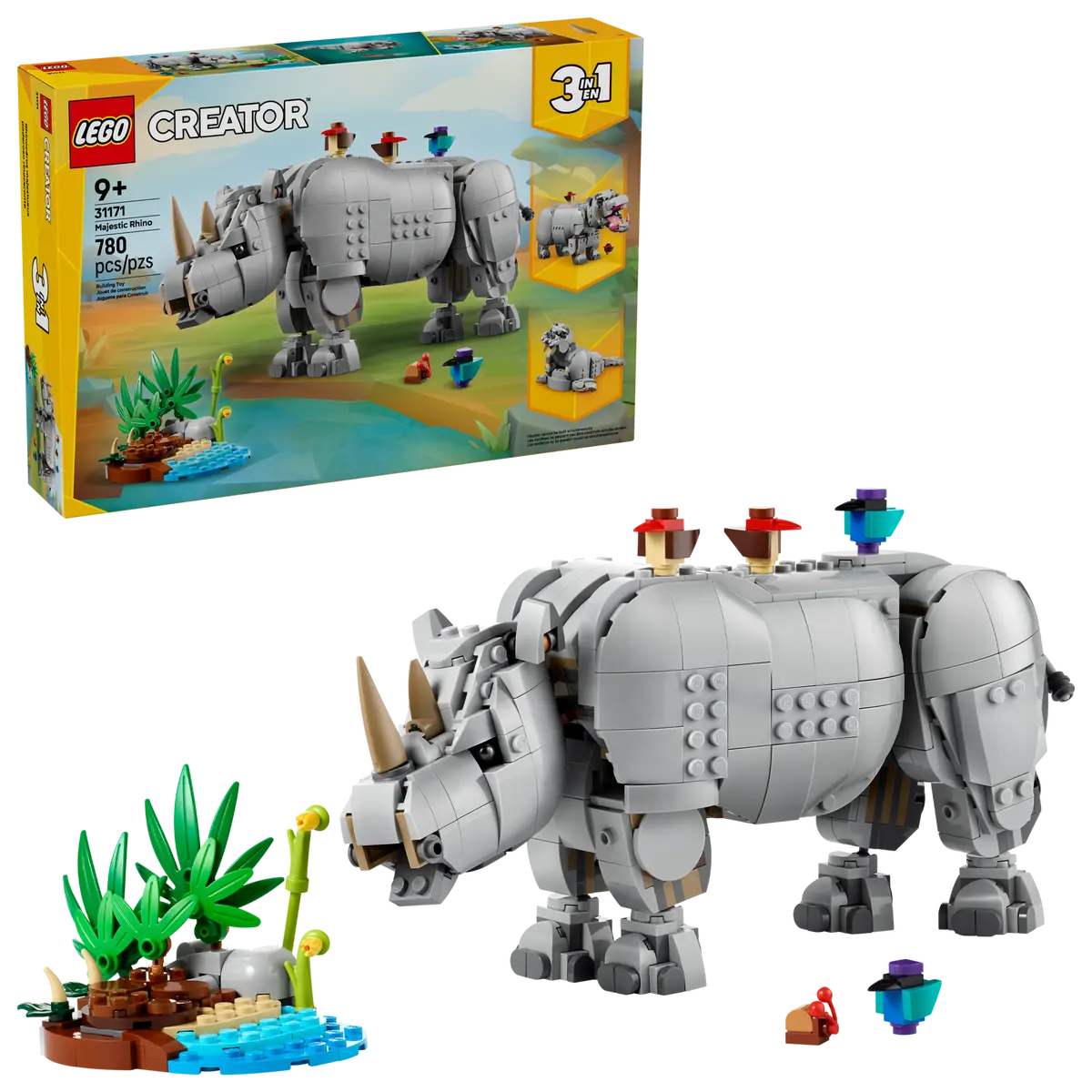 31171 - Wild Animals: Majestic Rhino with Birds - ND