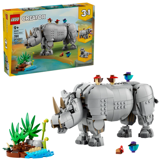 31171 - Wild Animals: Majestic Rhino with Birds - ND