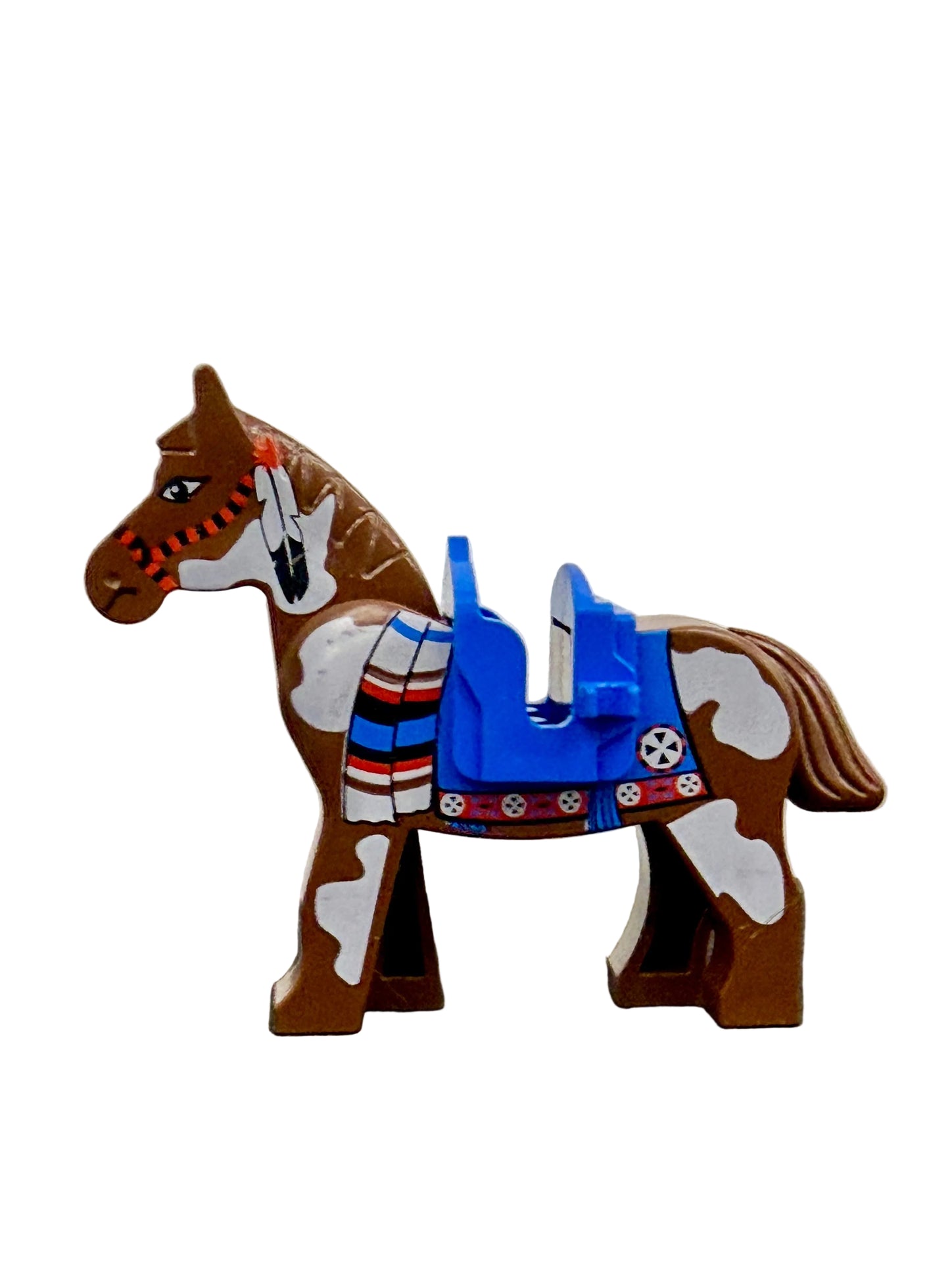4493c01px2 - Horse with Blue Blanket, Right Side Red Circle Pattern and Blue Saddle