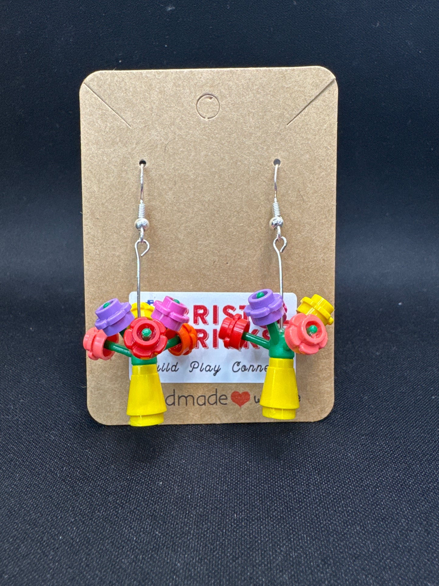 A154 - Flower Pot Earrings, Lg.