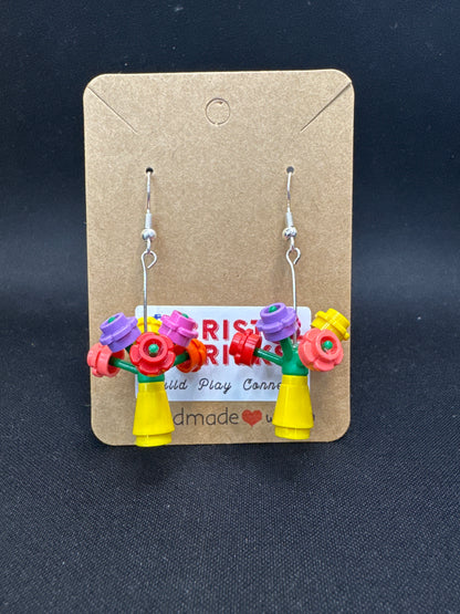 A154 - Flower Pot Earrings, Lg.