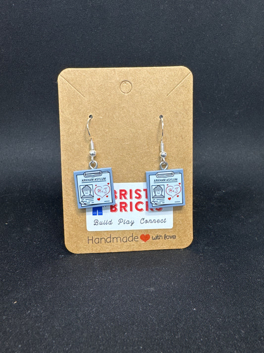 A205 - Arkham Asylum Clipboard Earrings