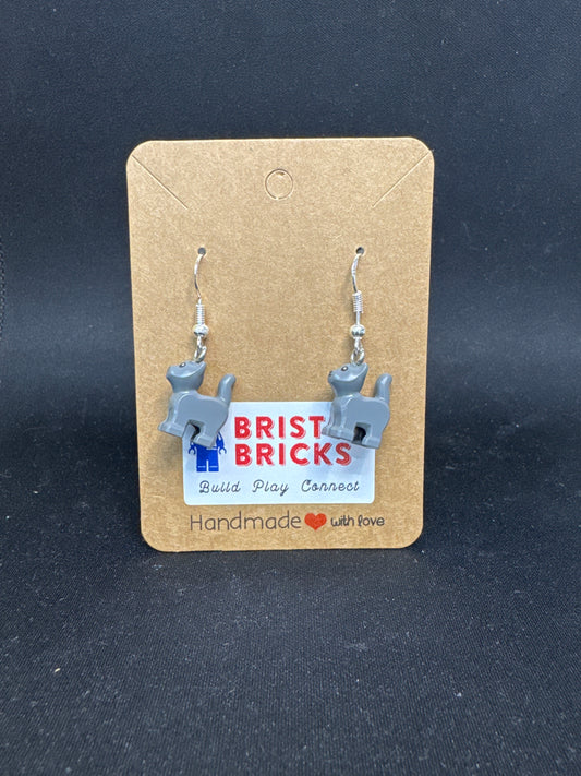 A150 - Gray Cat Earrings
