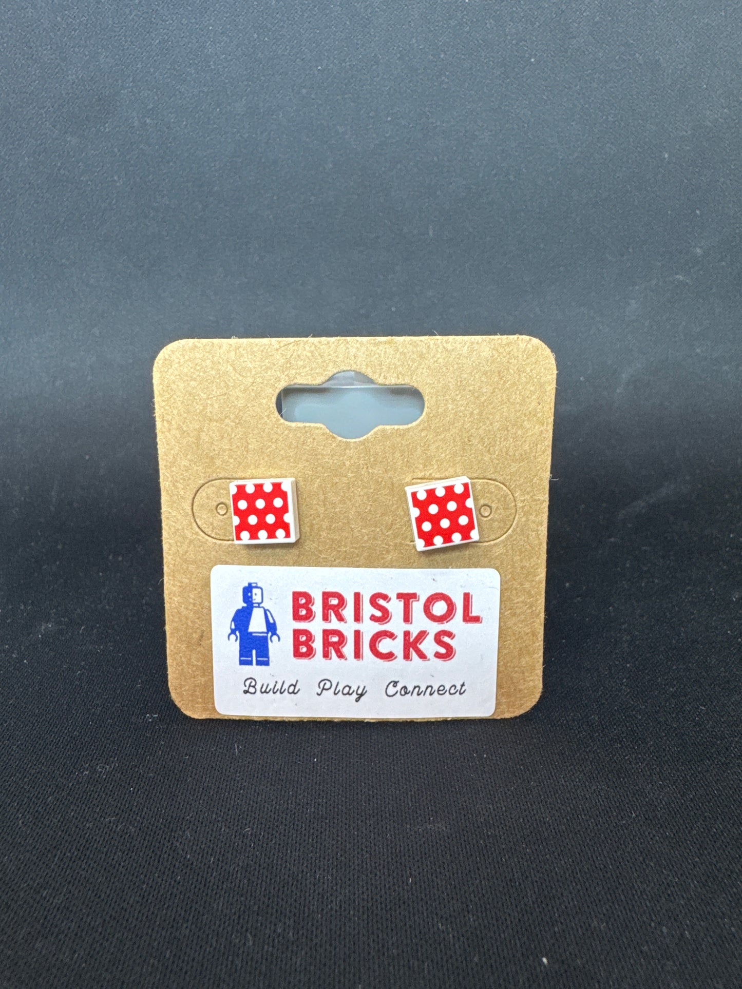 A227 - Minnie Mouse Polka Dots Square Earrings