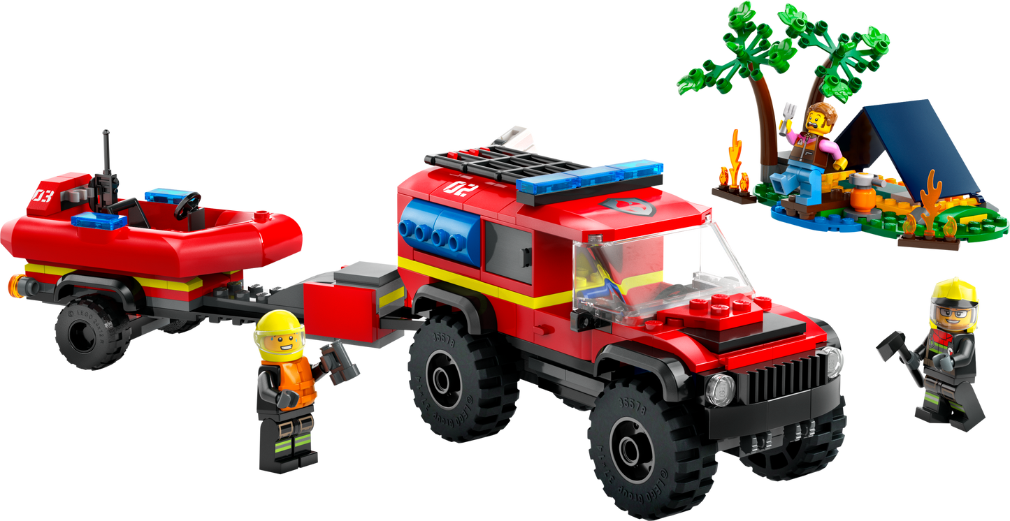 60412 - 4x4 Fire Truck with Rescue Boat