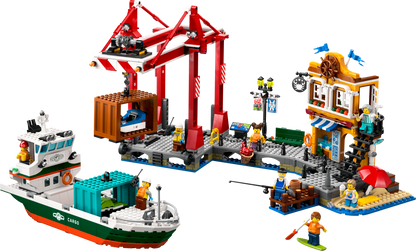60422 - Seaside Harbor with Cargo Ship  - ND