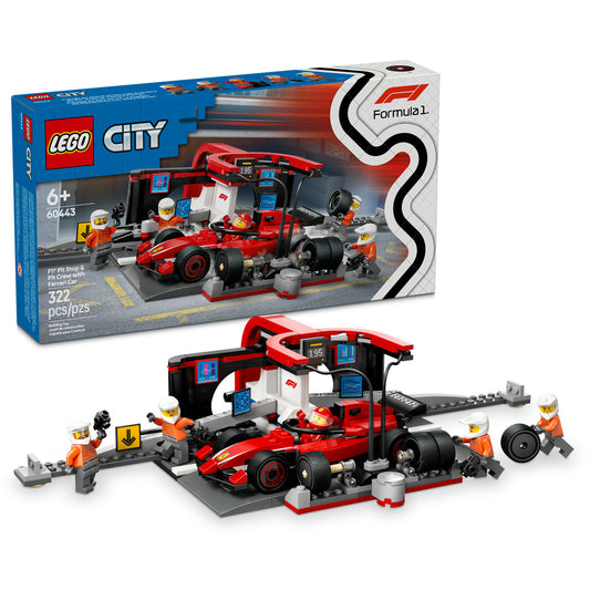 60443 - F1 Pit Stop & Pit Crew with Ferrari Car