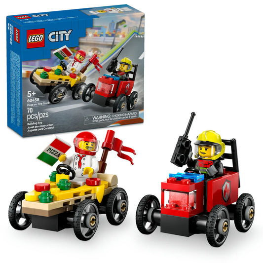 60458 - Pizza vs. Fire Truck Race Car Pack