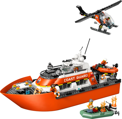 60504 - Coast Guard Rescue Boat & Helicopter