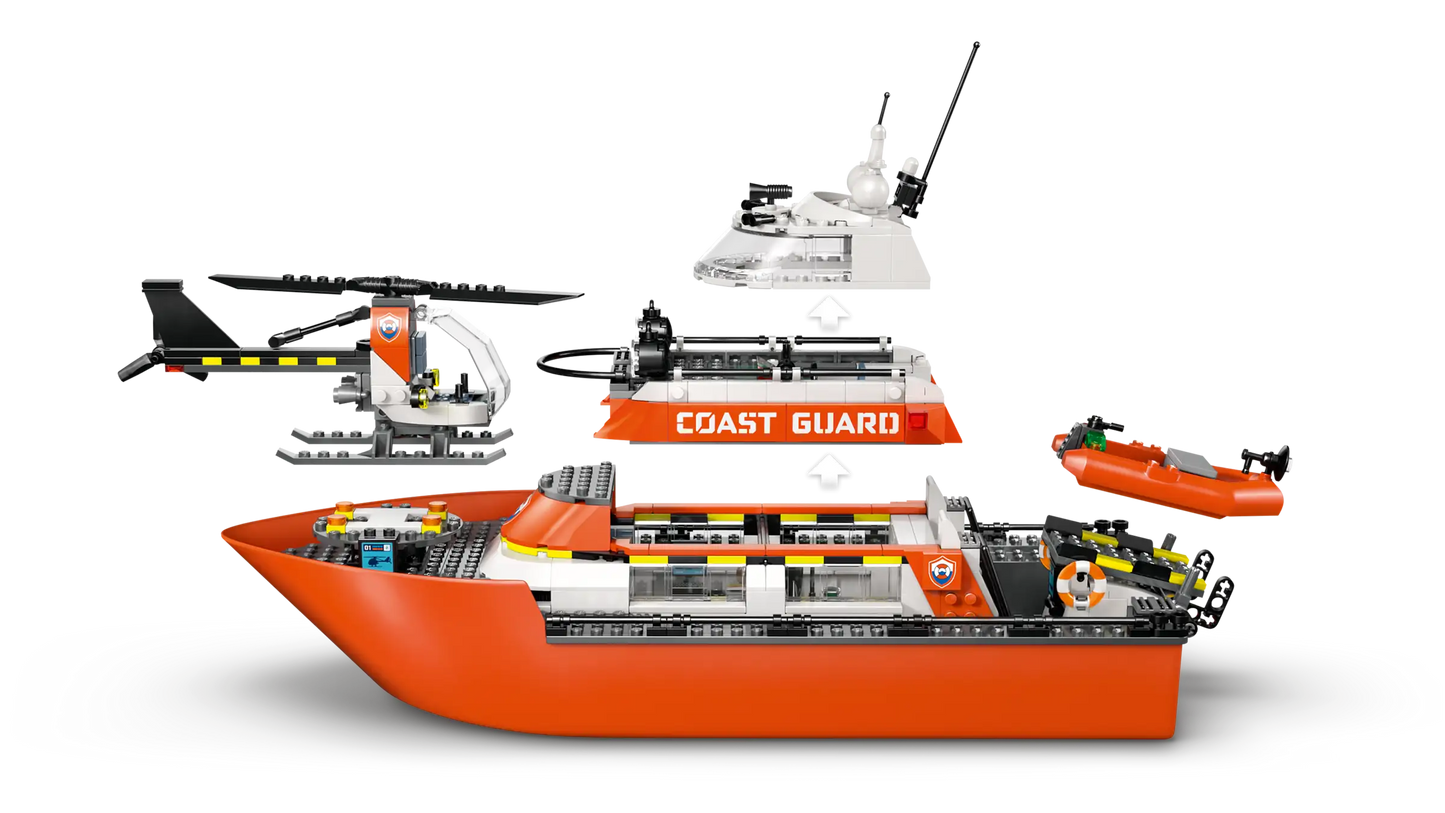 60504 - Coast Guard Rescue Boat & Helicopter